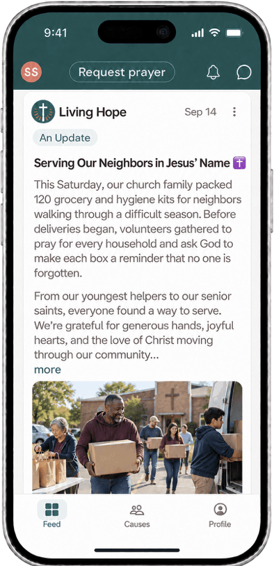 A CordLine update from Living Hope, a non-profit, about distributing grocery and hygiene kits.